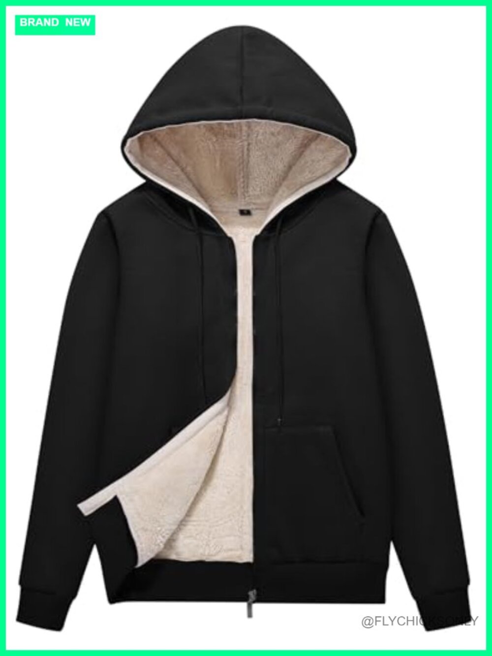 Women's Sherpa Fleece Lined Zip Up Hoodie Sweatshirt Jacket Warm Winter